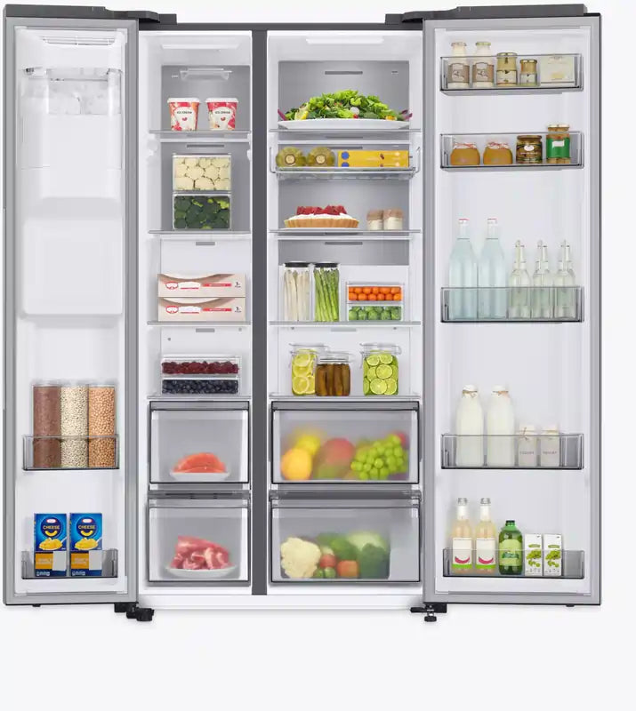 Samsung 8 Series RS68A884CSL Freestanding 65/35 American Fridge Freezer, Silver | Atlantic Electrics - 39949401817311 