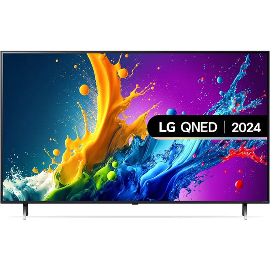 LG 50QNED80T6A 50" QNED 4K Smart TV, 4K Ultra HD, Black, F Rated