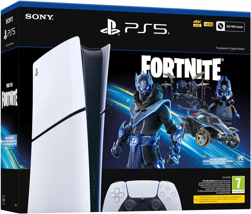 Sony PlayStation 5 PS5 Digital Console With 1 Dual Sense Controller, Fortnite Cobalt Star Edition - 72663879516533 