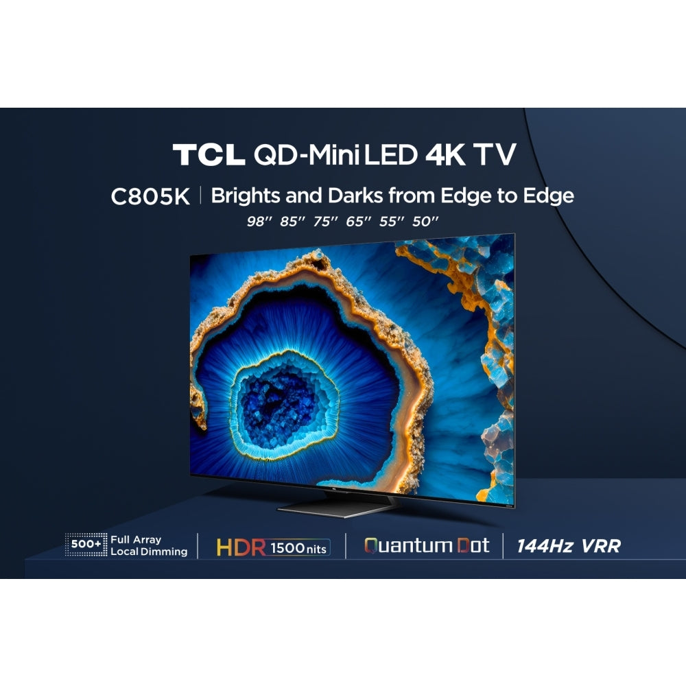 TCL 75C805K C805 75" Smart QD-Mini LED 4K Television, 4K Ultra HD, Black, G Rated - 42725737758943 