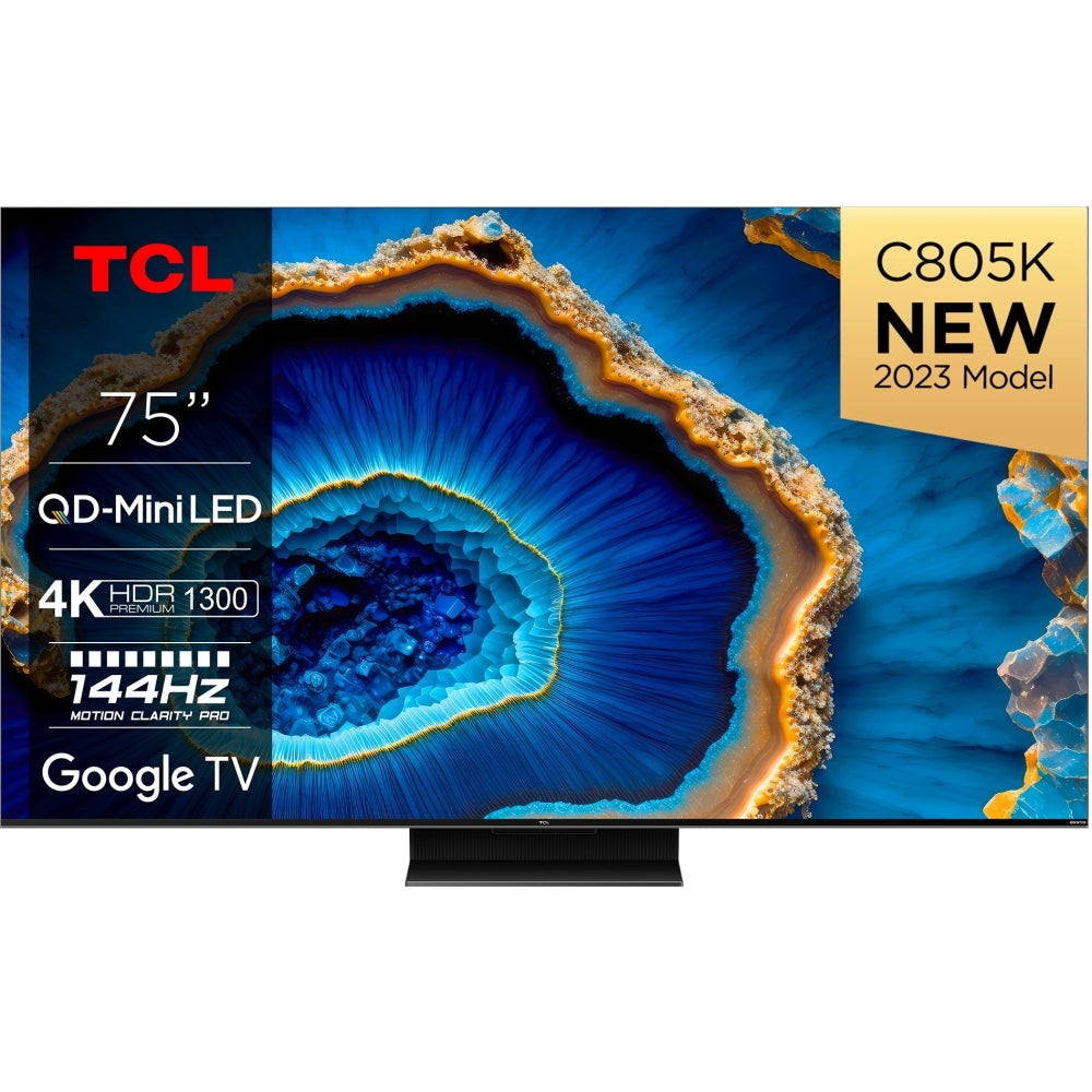 TCL 75C805K C805 75" Smart QD-Mini LED 4K Television, 4K Ultra HD, Black, G Rated - 42725737693407 