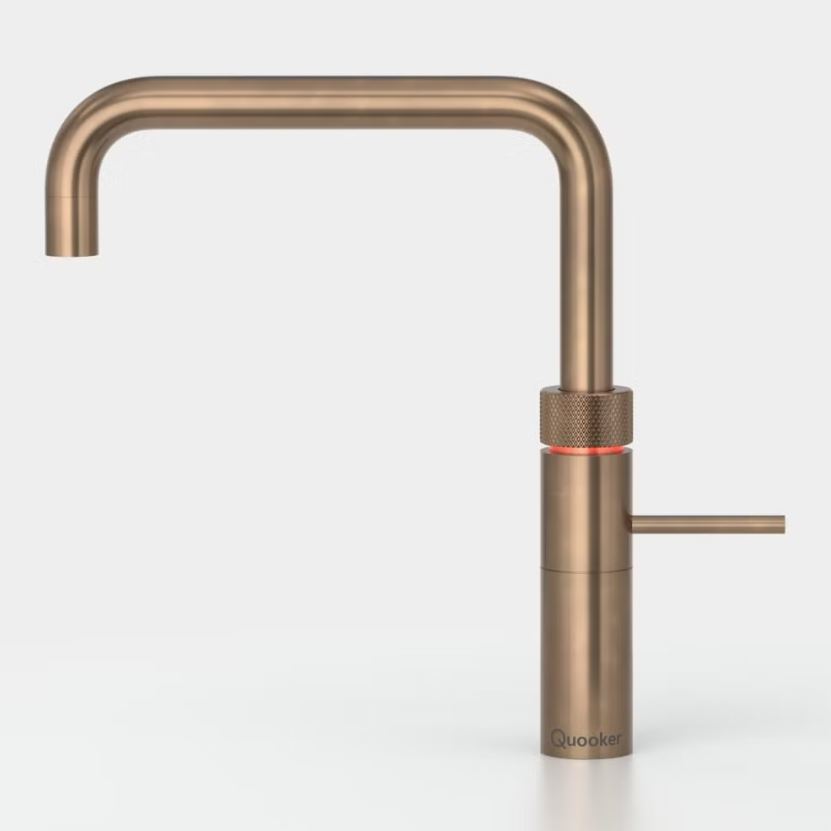 Quooker Fusion Square PRO3 Patinated Brass 3 in 1 Boiling Water Tap with 3 Liters Tank | Atlantic Electrics - 41479734165727 