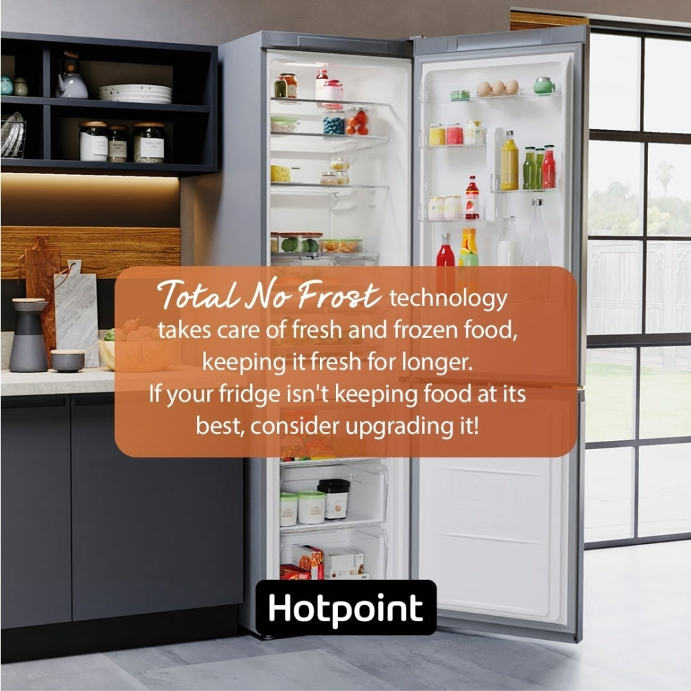 Indesit INC18T112UK Total No Frost Integrated Fridge Freezer, Sliding Hinge, 70/30, White, E Rated