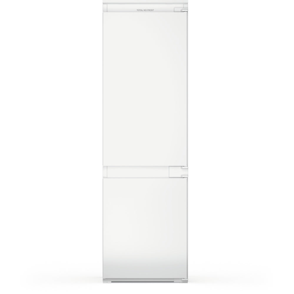 Indesit INC18T112UK Total No Frost Integrated Fridge Freezer, Sliding Hinge, 70/30, White, E Rated