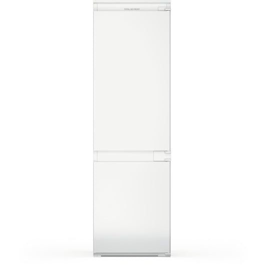 Indesit INC18T112UK Total No Frost Integrated Fridge Freezer, Sliding Hinge, 70/30, White, E Rated