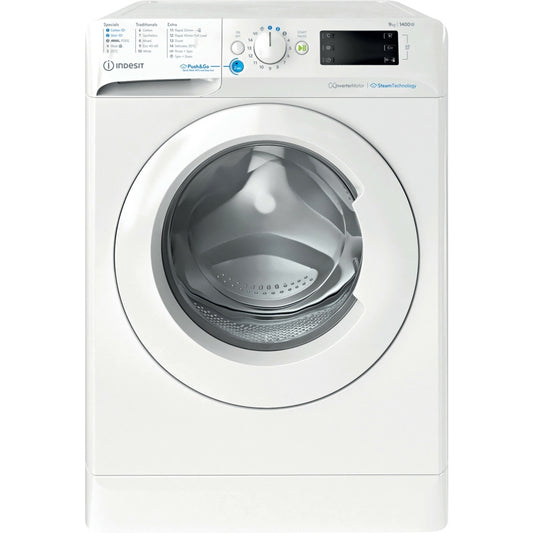 Indesit BWE91496XWV Washing Machine, 9kg, 1400 Spin, White, A Rated