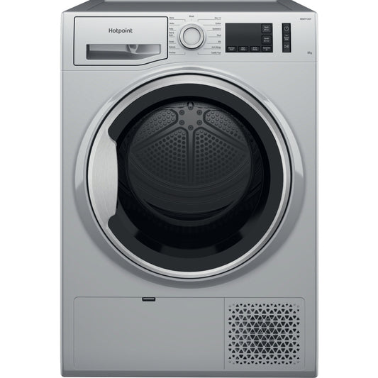 Hotpoint NTM1182SSKUK Heat Pump Tumble Dryer, 8kg, Silver, A++ Rated
