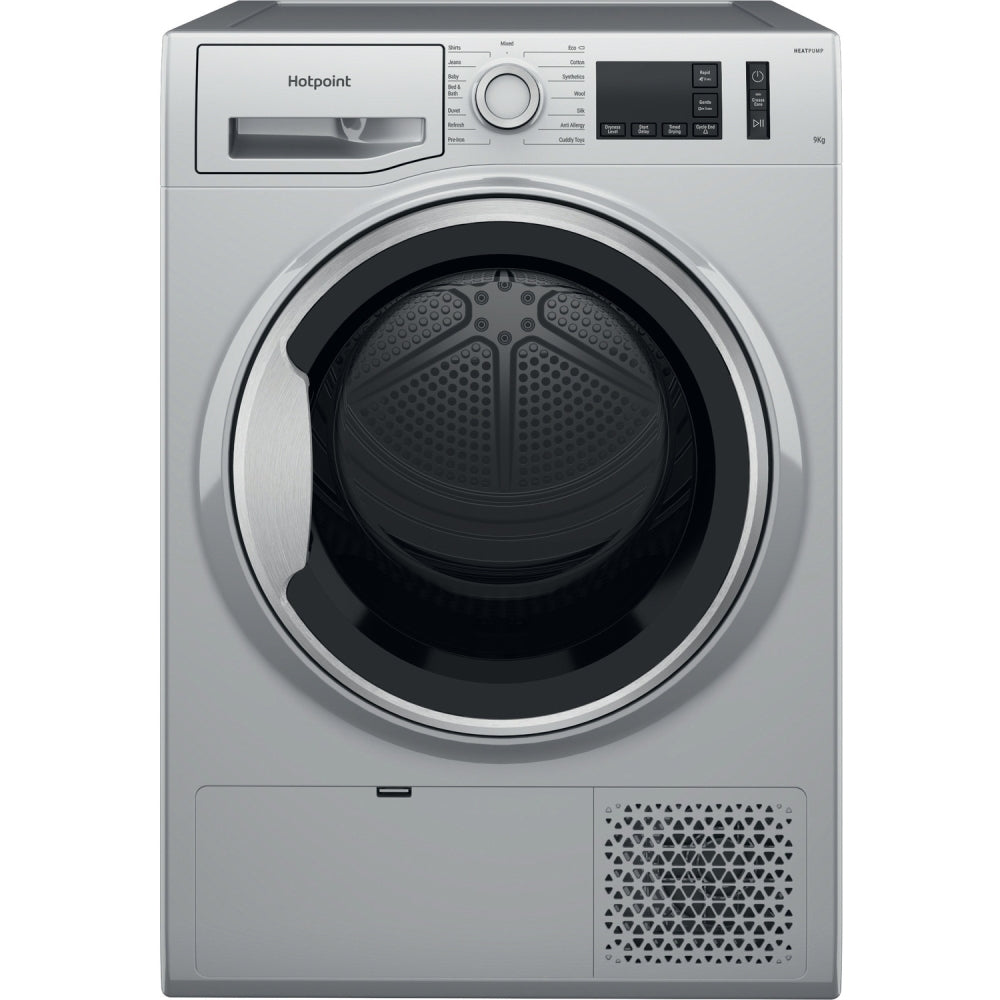 Hotpoint NTM1192SSKUK Heat Pump Tumble Dryer, 9kg, Silver, A++ Rated - 43020120391903 