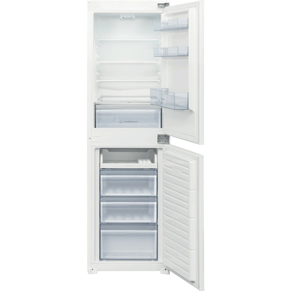 Indesit EIB150502DUK Low Frost Integrated Fridge Freezer, Sliding Hinge, 50/50, White, E Rated - 43020135203039 