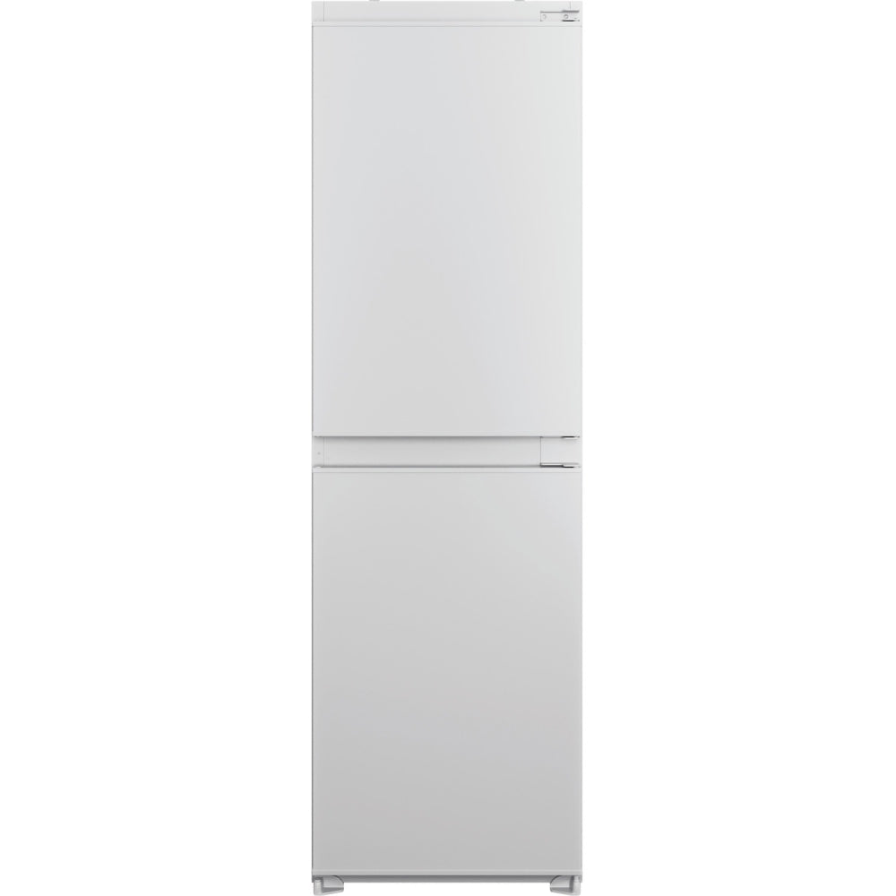 Indesit IBC185050F2 No Frost Integrated Fridge Freezer, Sliding Hinge, 50/50, White, E Rated