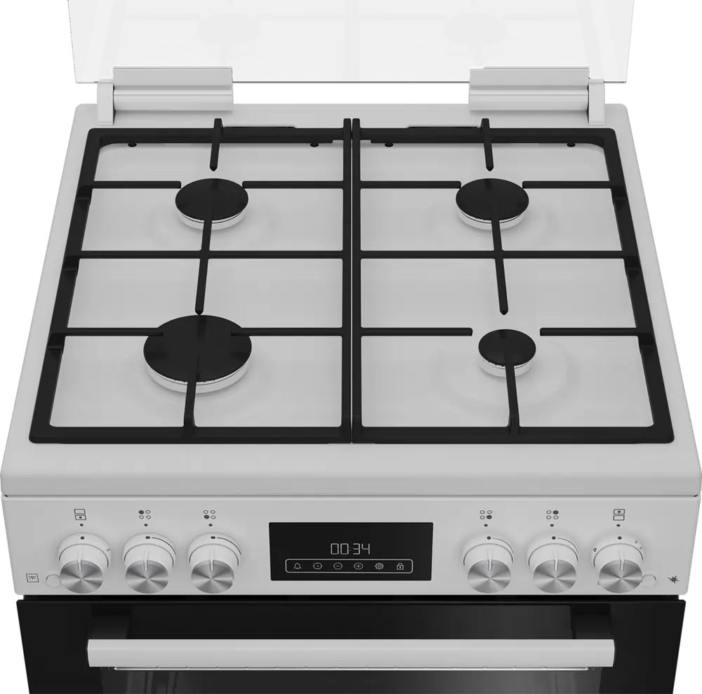 Blomberg GGRN655W 60cm Double Oven Gas Cooker with Gas Hob, White - 72241635754357 