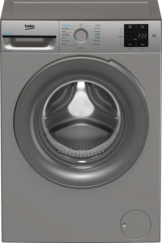 Beko BMN3WT3841S EnergySpin Washing Machine, 8kg, 1400 Spin,Silver,A Rated