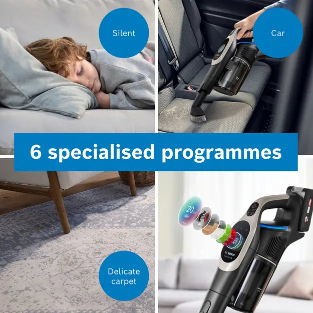 Bosch BBS1041GGB Cordless Handstick Vacuum Cleaner With Up To 80 Minutes Runtime, Graphite - 71794135630197 