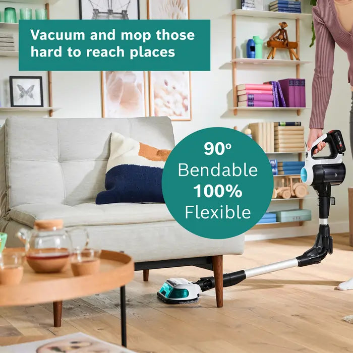 Bosch BCS71HYGGB Aqua Vacuum & Mop With 40 Minutes Run Time And Additional Battery, White - 71829892989301 