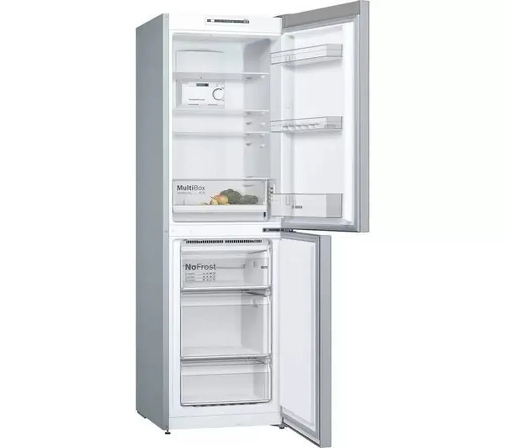 Bosch KGN34NLEAG 60cm 50/50 Frost Free Fridge Freezer, Silver - 43328624394463 