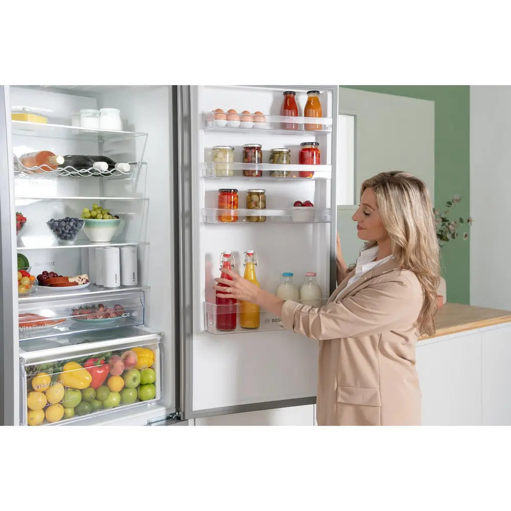 Bosch KGN392LAFG 60cm 70/30 No Frost Fridge Freezer, Stainless Steel - 71830551691637 