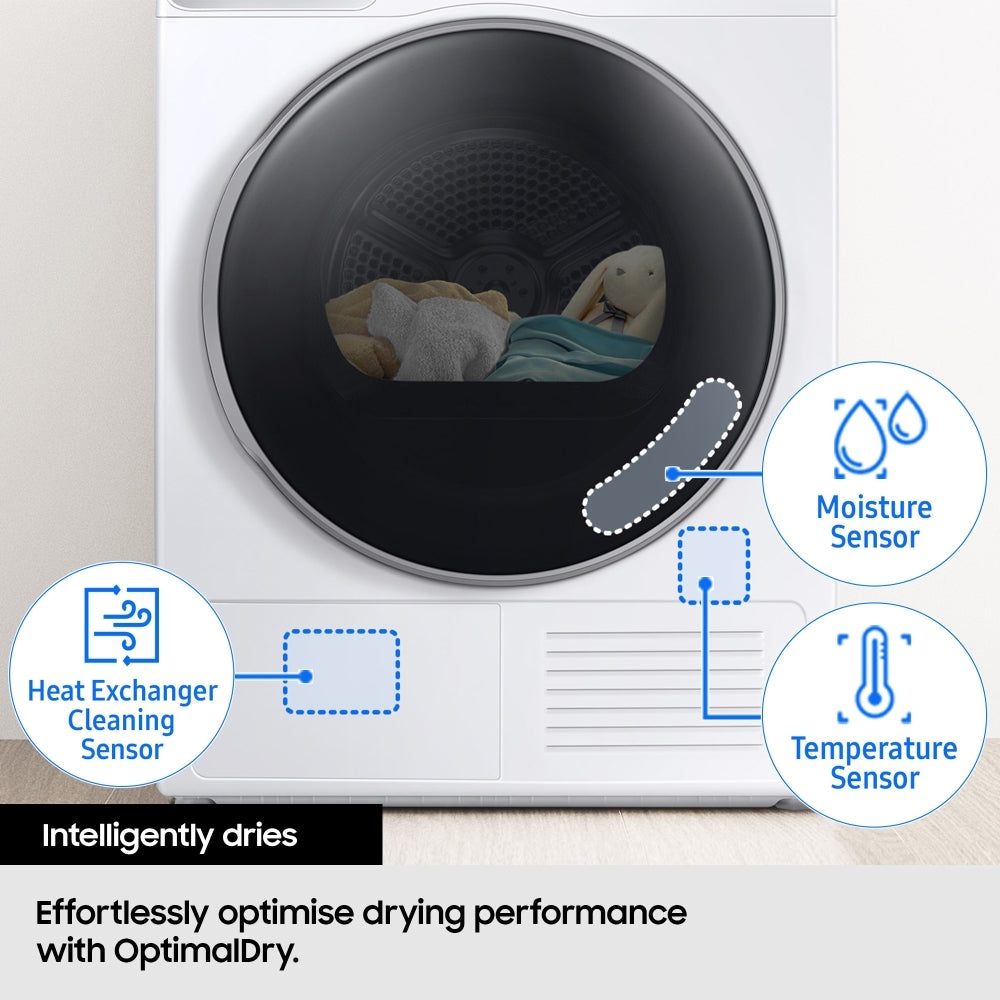 Samsung DV90T6240LBS1 9kg Heat Pump Tumble Dryer, Black - 43626091086047 