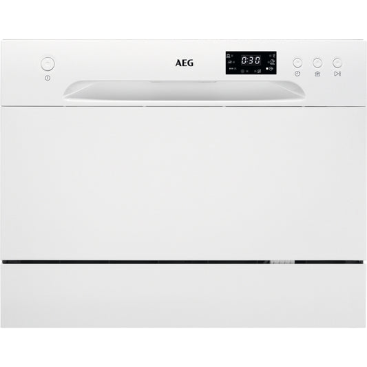 AEG FFB21200CW Compact Dishwasher,White,F Rated