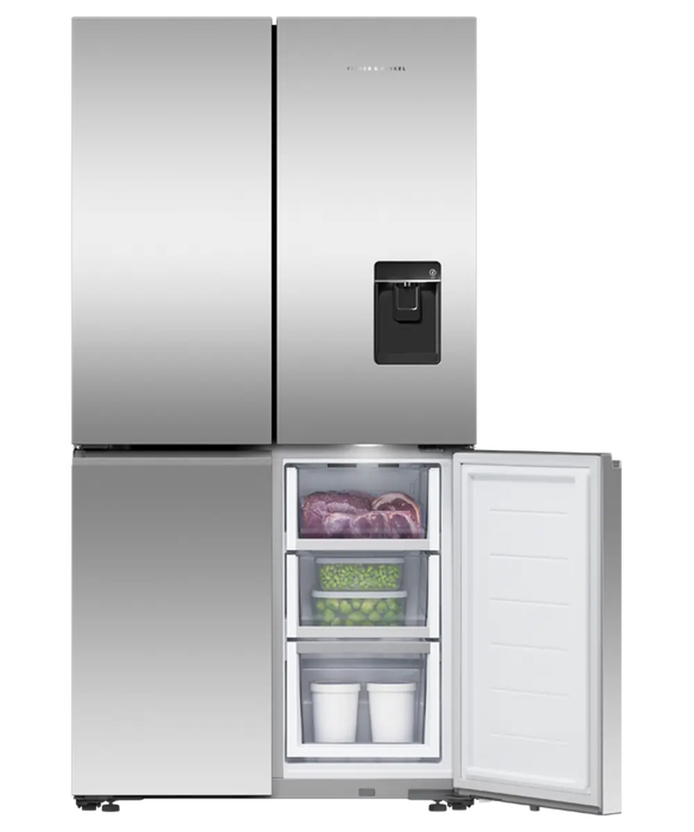 Fisher & Paykel RF605QNUVX1 90.5cm Quad Door Frost Free Fridge Freezer, Stainless Steel - 43545815777503 