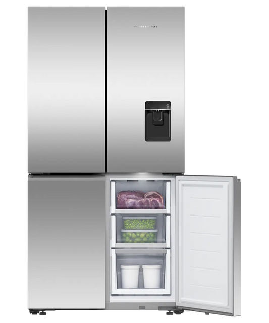 Fisher & Paykel RF605QNUVX1 90.5cm Quad Door Frost Free Fridge Freezer, Stainless Steel