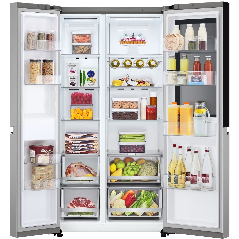 LG GSVV80PYLL 50/50 Wi-Fi Connected Frost Free American Style Fridge Freezer, Prime Silver - 43416868126943 