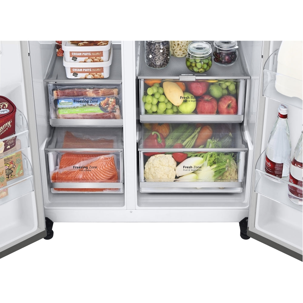 LG GSVV80PYLL 50/50 Wi-Fi Connected Frost Free American Style Fridge Freezer, Prime Silver - 43416868159711 