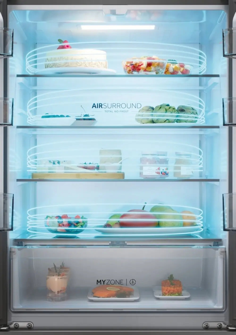 Haier HFR3718ENMD 70cm 60/40 Total No Frost Fridge Freezer, Dark Inox - 43761220616415 