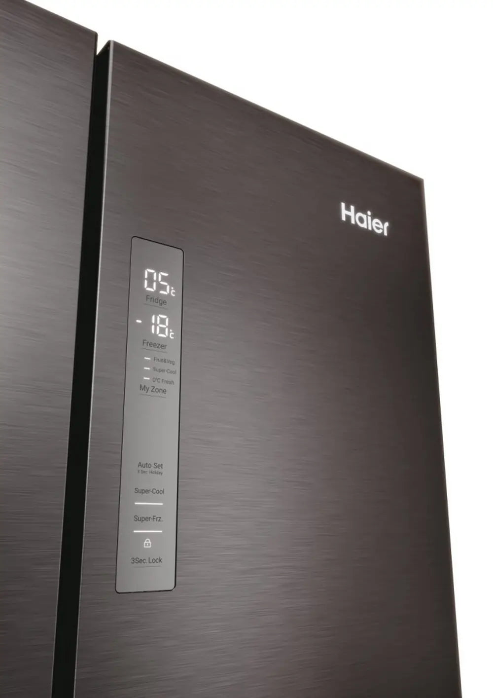 Haier HFR3718ENMD 70cm 60/40 Total No Frost Fridge Freezer, Dark Inox - 43761220550879 