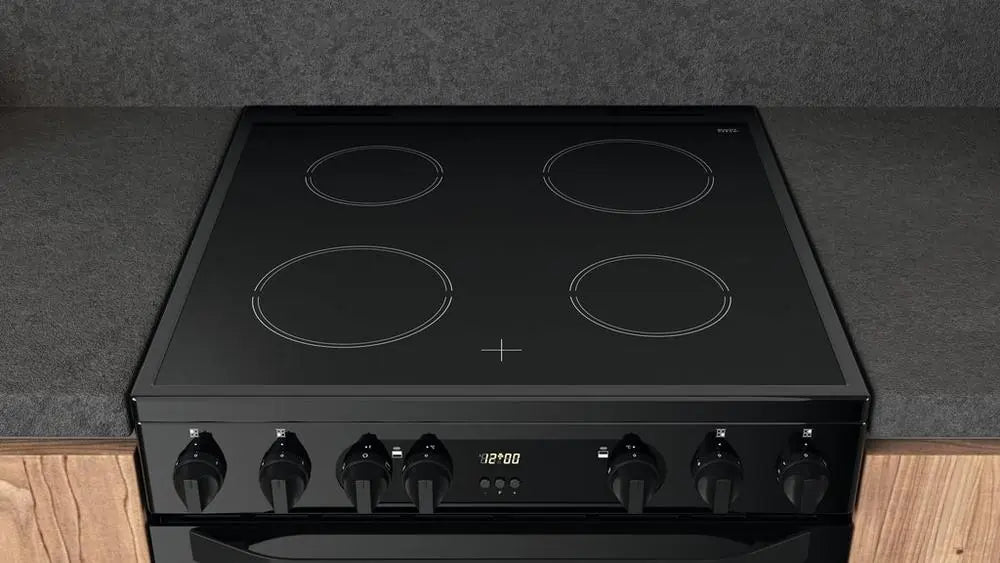 Hotpoint HDEU67V9C2B 60cm Double Oven Electric Cooker with Ceramic Hob, Black - 43120707961055 