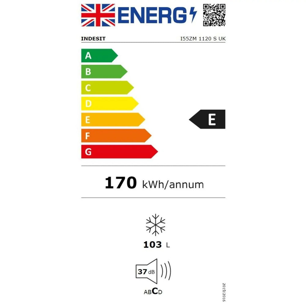 Indesit I55ZM1120S Low Frost 102 Litre Under Counter Freezer, Silver, E Rated - 43625438380255 