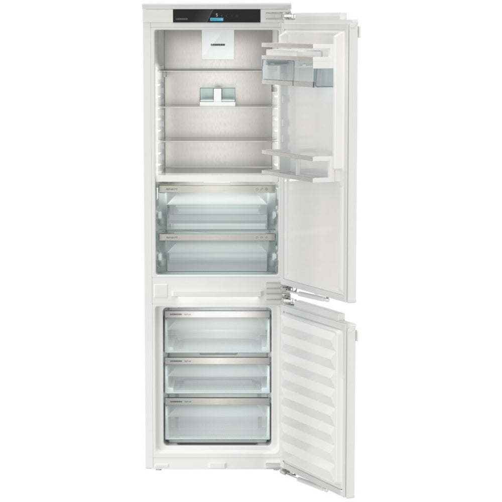 Liebherr ICBNci5153 No Frost Integrated Fridge Freezer, Fixed Hinge, 70/30, Stainless Steel, C Rated