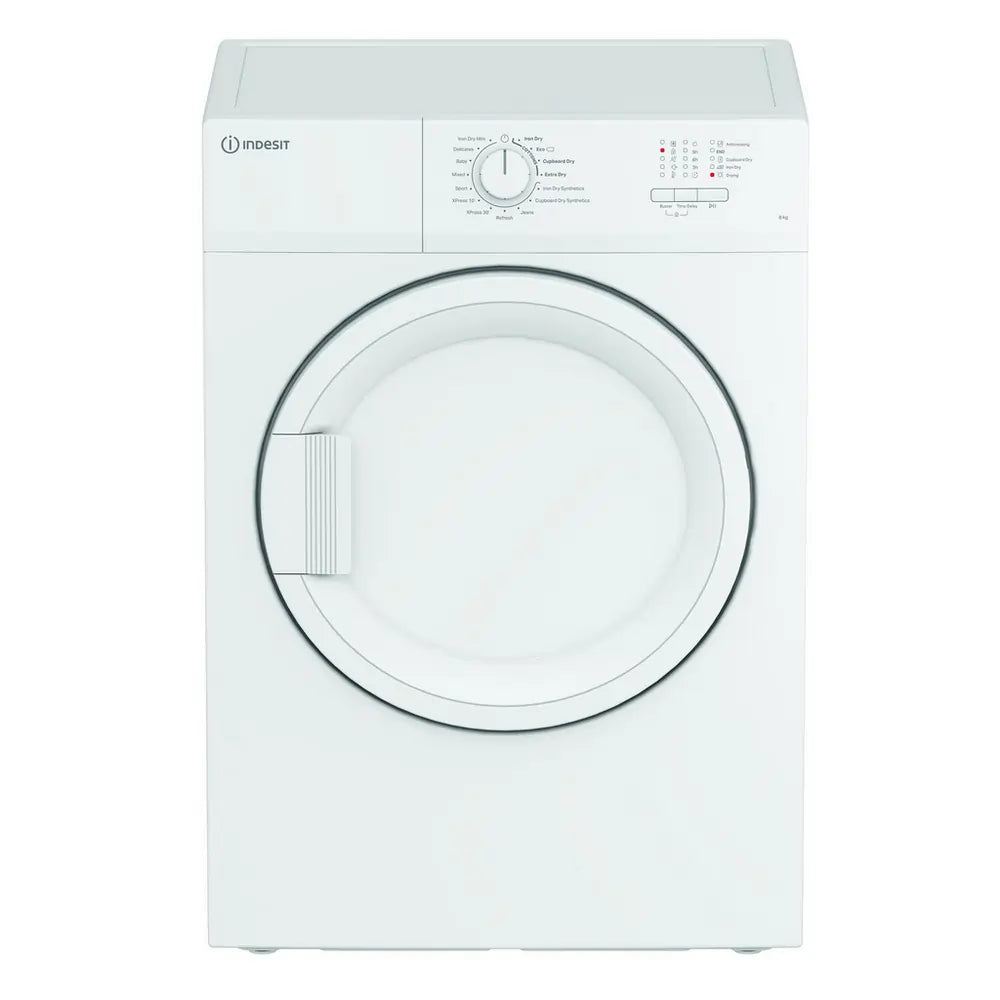 Indesit CYDA81WWGLUK 8kg Vented Tumble Dryer, White - 72453589401973 