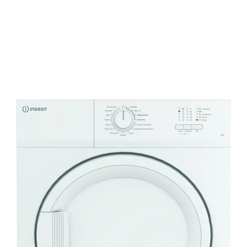 Indesit CYDA81WWGLUK 8kg Vented Tumble Dryer, White - 72453589467509 