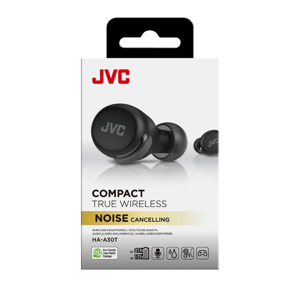 JVC HAA30TBU True Wireless Noise Cancelling Bluetooth In-Ear Headphones, Black - 43532953452767 