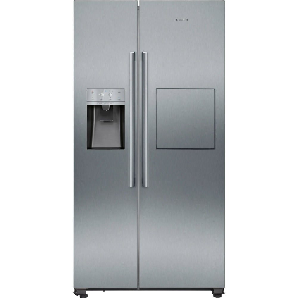 Siemens KA93GAIDP Plumbed American Fridge Freezer, Stainless Steel, D Rated - 43657917694175 