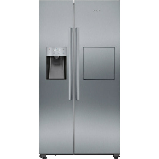 Siemens KA93GAIDP Plumbed American Fridge Freezer, Stainless Steel, D Rated