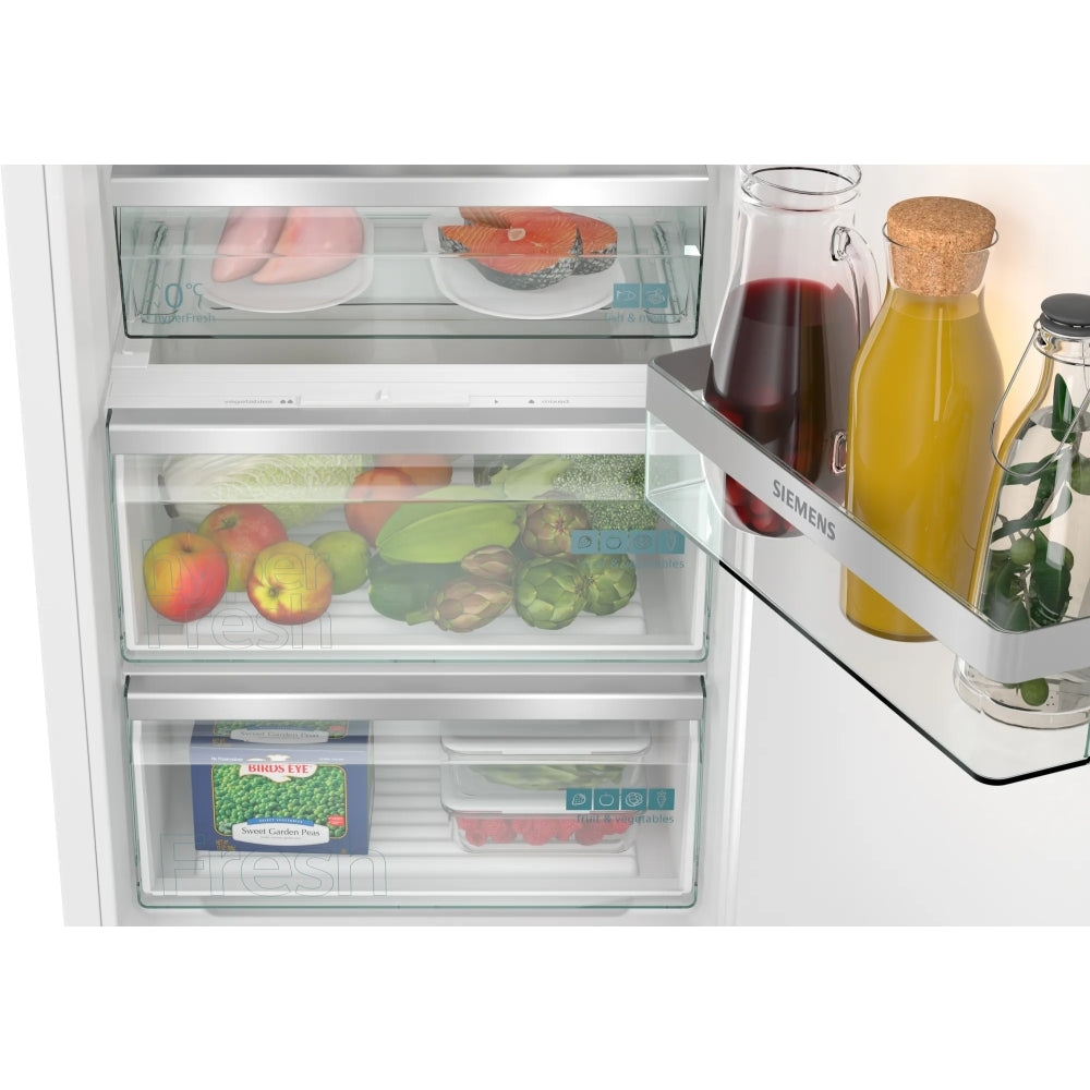 Siemens KI81RADD0G 310 Litres Built-In Larder Fridge, Fixed Hinge, White, D Rated