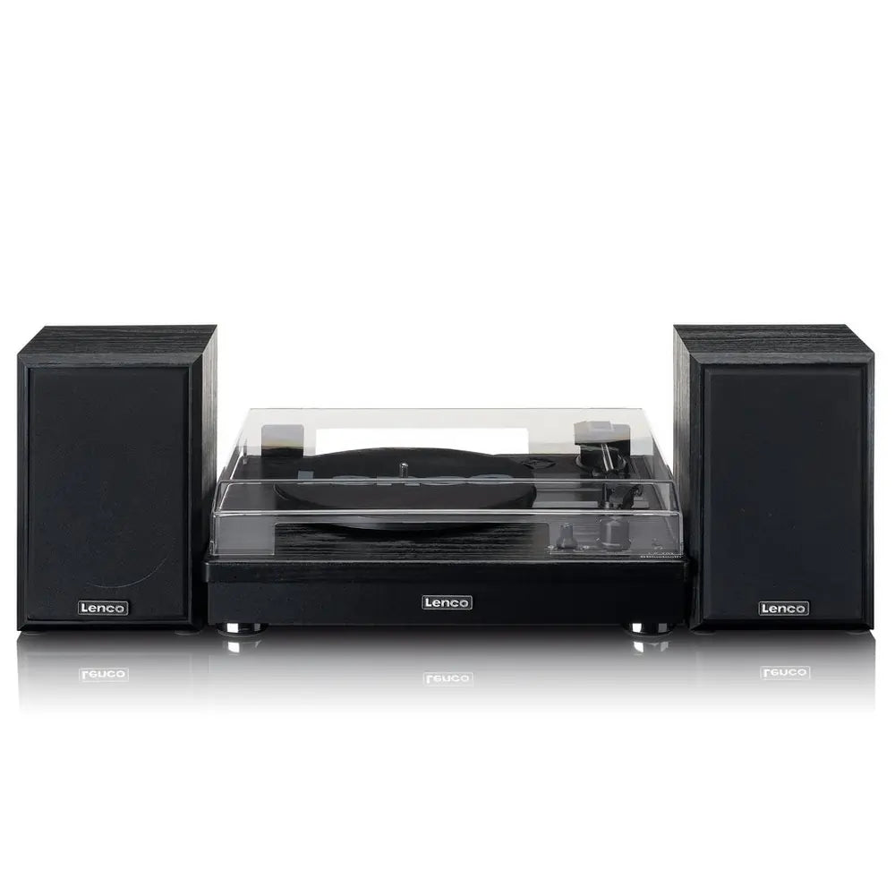 Lenco LS101 Turntable & Hi Fi Speaker System With Bluetooth, Black