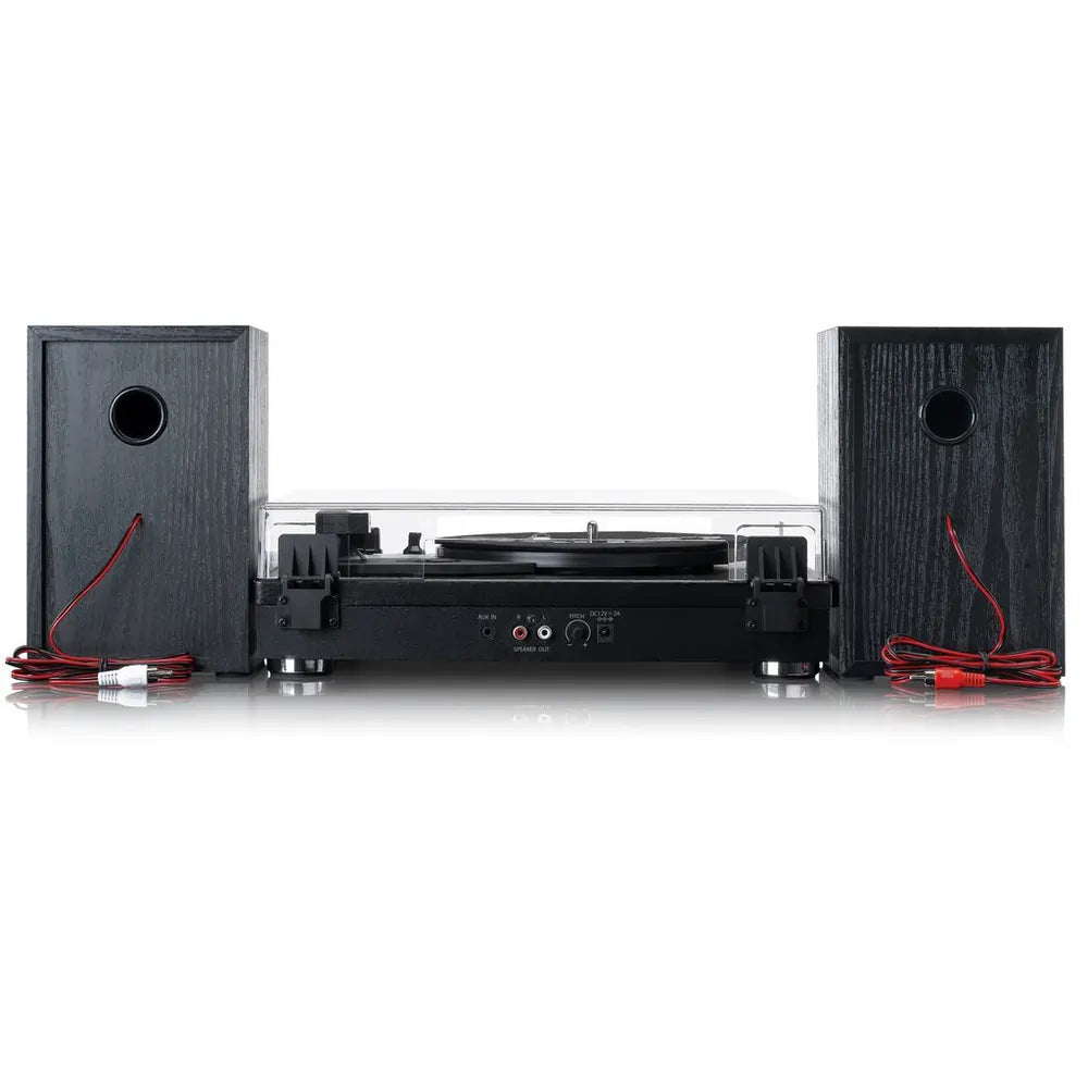 Lenco LS101 Turntable & Hi Fi Speaker System With Bluetooth, Black