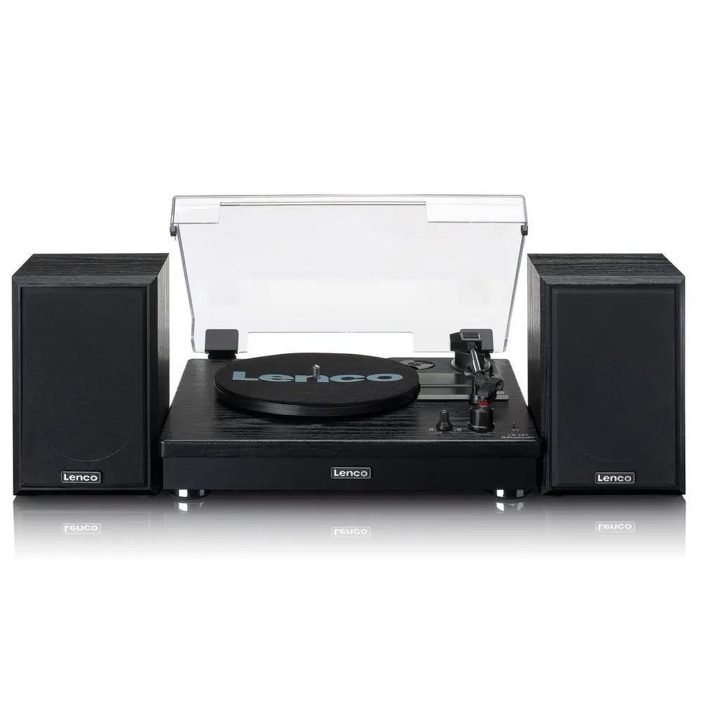 Lenco LS101 Turntable & Hi Fi Speaker System With Bluetooth, Black - 43557466964191 