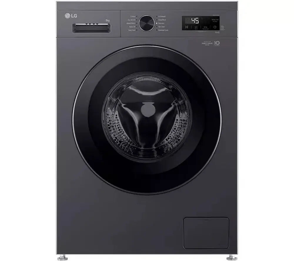 LG F4X1009NMK 9kg 1400 Spin Washing Machine, Slate Grey - 73226187276661 