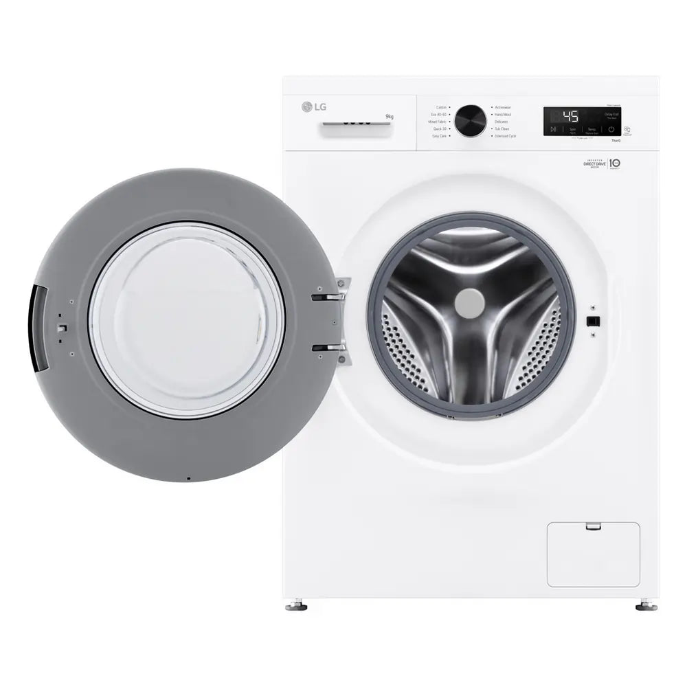 LG F4X1009NWK 9kg 1400 Spin Washing Machine, White - 71786325967221 