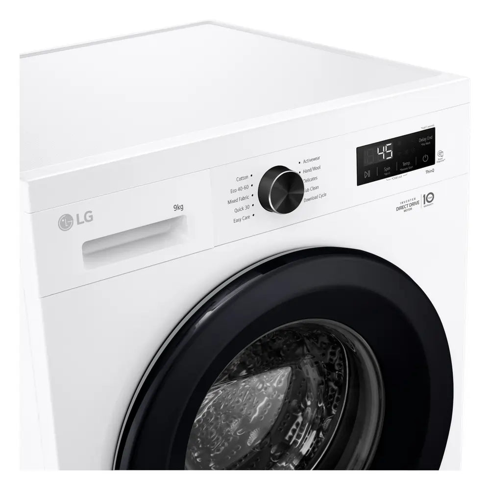 LG F4X1009NWK 9kg 1400 Spin Washing Machine, White - 71786325999989 