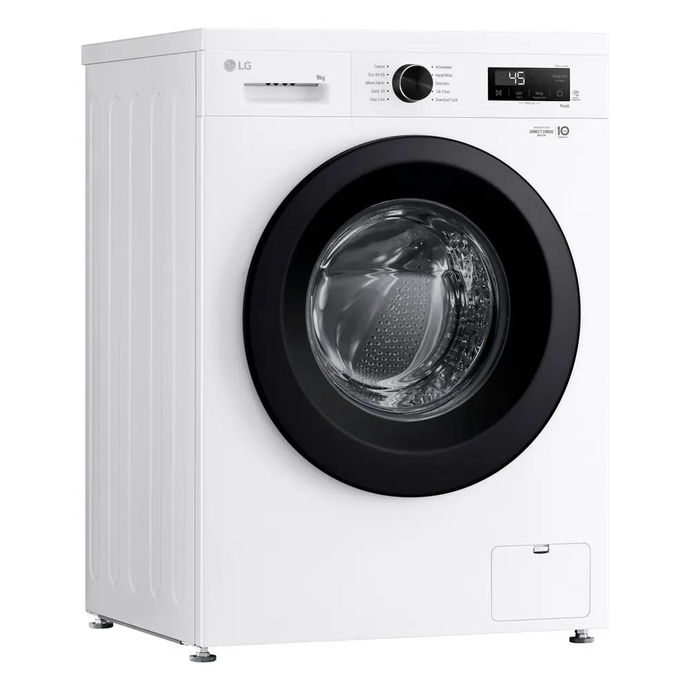 LG F4X1009NWK 9kg 1400 Spin Washing Machine, White - 71786326065525 