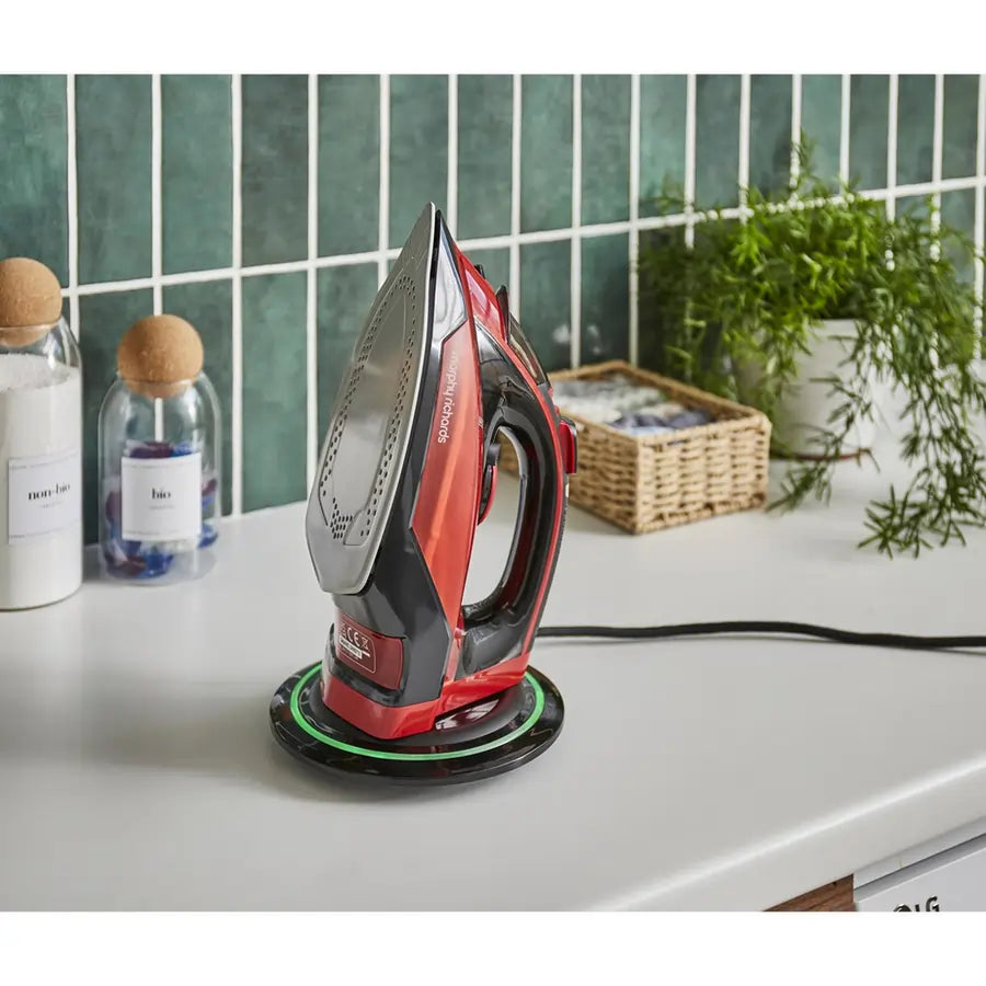 Morphy Richards 303250 EasyCharge Cordless Steam Iron, Red - 43927319937247 