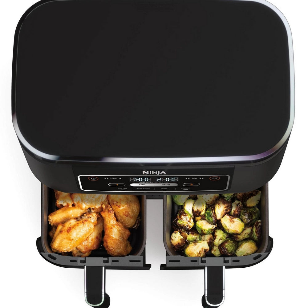 Ninja AF200UK Foodi 4-in-1 Dual Zone 7.6L Air Fryer, Black - 73091556704629 