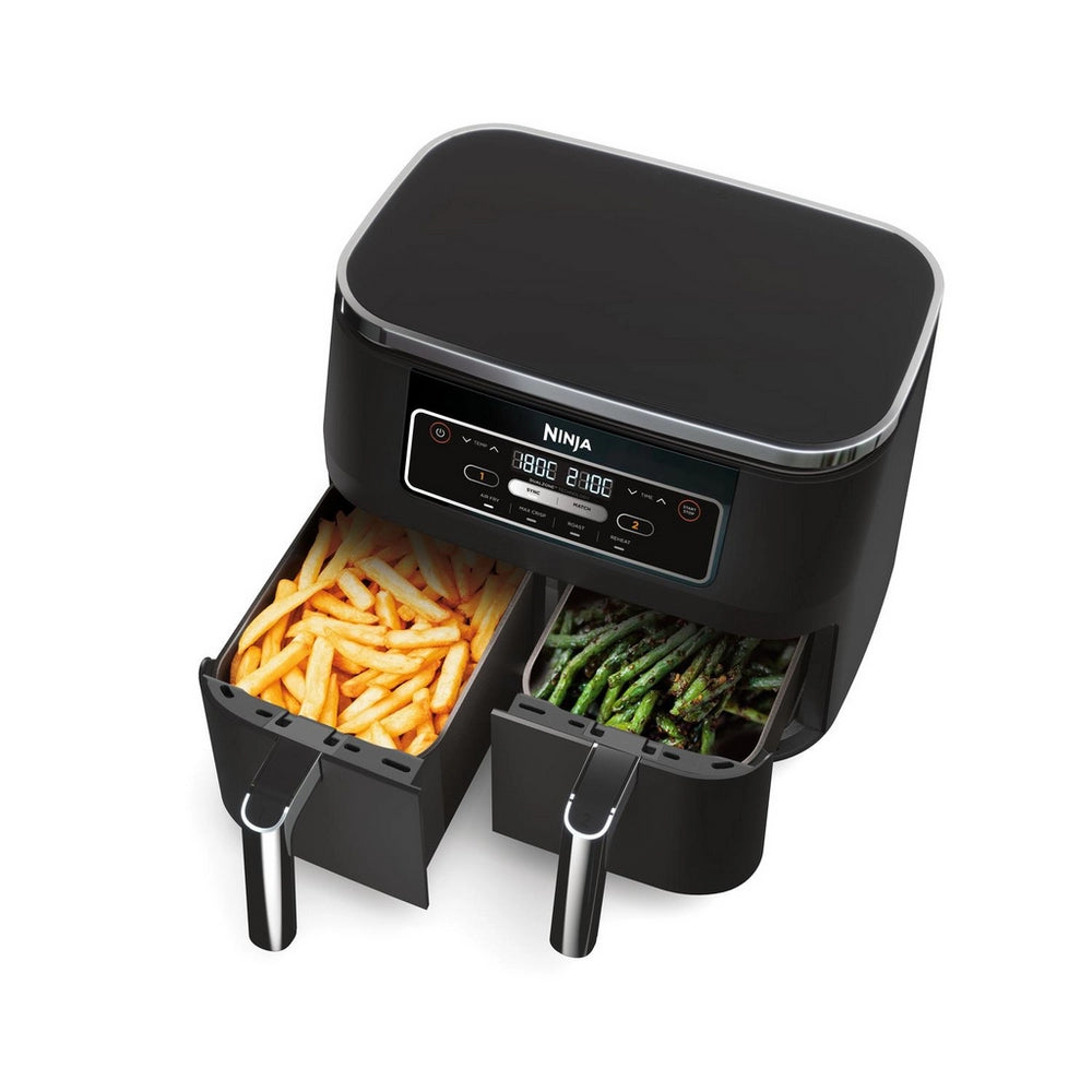 Ninja AF200UK Foodi 4-in-1 Dual Zone 7.6L Air Fryer, Black - 73091556671861 