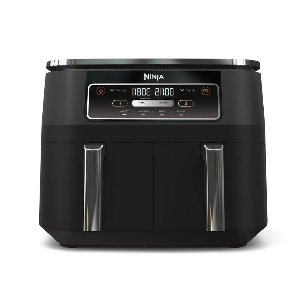 Ninja AF200UK Foodi 4-in-1 Dual Zone 7.6L Air Fryer, Black - 73091384246645 