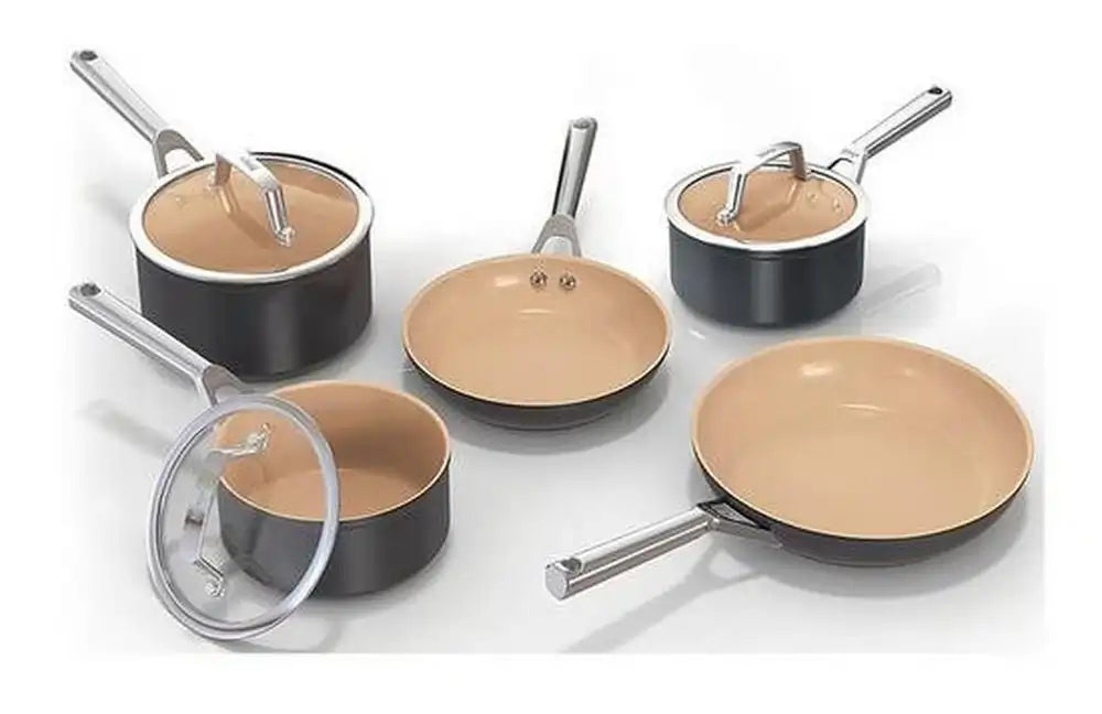 Ninja CW95000UK Ceramic Coated 5 Piece Cookware Set - Apricot & Grey - 42527058395359 