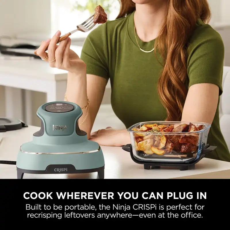 Ninja CRISPi FN101UKSG 4-in-1 Portable Air Fryer, Sage Green - 73158248431989 